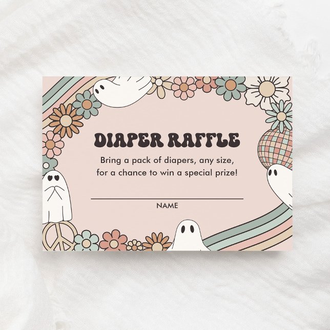 Ghost Halloween Baby Shower Diaper Raffle Ticket Enclosure Card (Creator Uploaded)