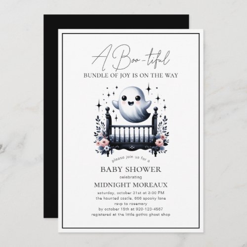 Ghost Halloween Baby Shower Invitation