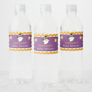 Ghost Halloween Baby Shower Water Bottle Label