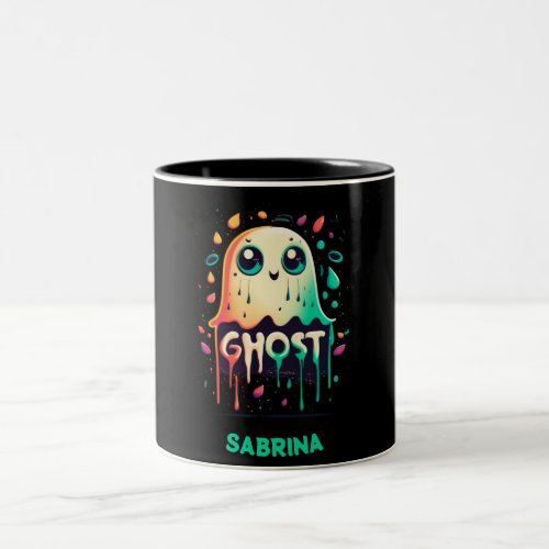Ghost Halloween _ Bat Attack Two_Tone Coffee Mug