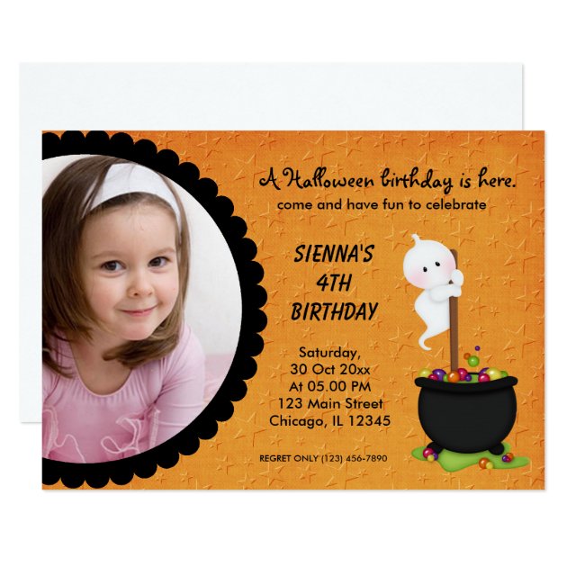 Ghost Halloween Birthday Invitation