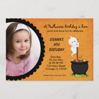 Ghost Halloween Birthday Invitation