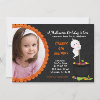 Ghost Halloween Birthday Invitation