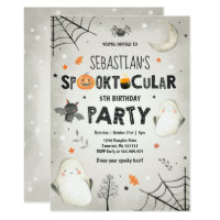 Ghost Halloween Birthday Invite Spooktacular Party