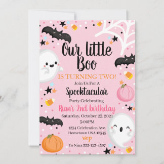 Ghost Halloween Birthday Invite Spooktacular Party