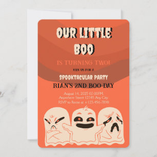Ghost Halloween Birthday Invite Spooktacular Party