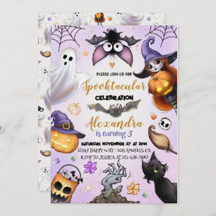 Ghost Halloween Birthday Invite Spooktacular Party