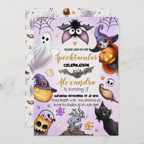 Ghost Halloween Birthday Invite Spooktacular Party
