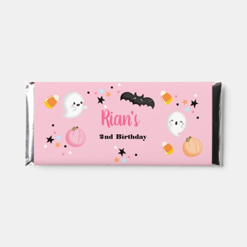 Ghost Halloween Birthday Pink Spooktacular Party Hershey Bar Favors