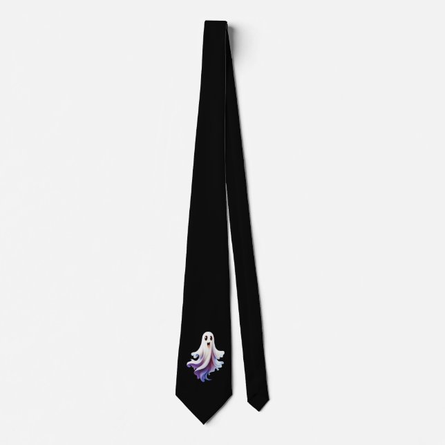 Ghost Halloween Black Tie (Front)