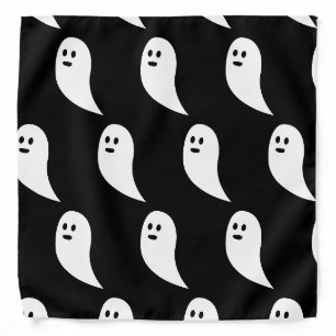 Ghost Halloween black white cute pattern Bandana