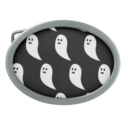 Ghost Halloween black white cute pattern Belt Buckle