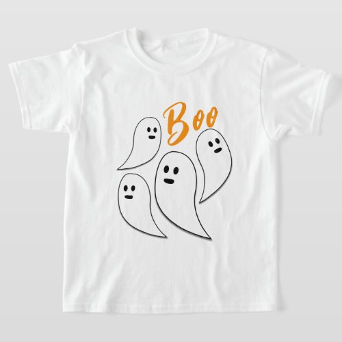Ghost Halloween black white cute pattern Boo T_Shirt