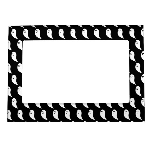Ghost Halloween black white cute pattern Magnetic Frame (Front)