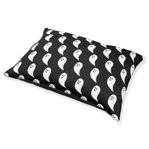 Ghost Halloween black white cute pattern Pet Bed