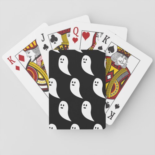 Ghost Halloween black white cute pattern Poker Cards