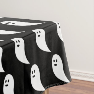 Ghost Halloween black white cute pattern Tablecloth