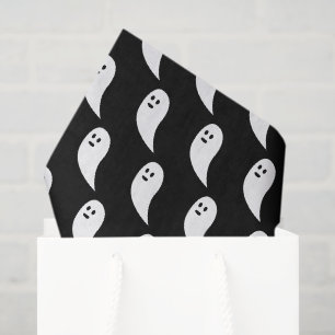 Ghost Halloween black white cute pattern Tissue Paper