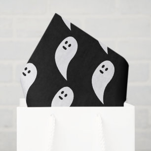 Ghost Halloween black white cute pattern Tissue Paper