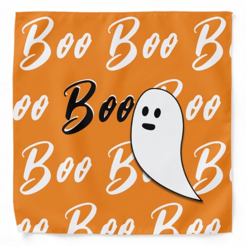 Ghost Halloween black white orange boo Bandana