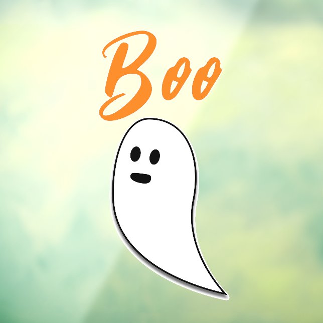 Ghost Halloween black white orange boo Window Cling (Sheet 3)