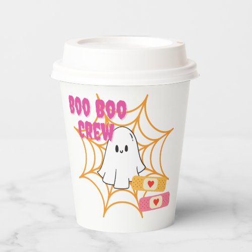 Ghost Halloween Boo Crew Paper Cups Nurse Medic