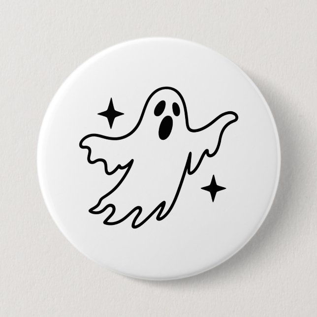Ghost Halloween Button (Front)