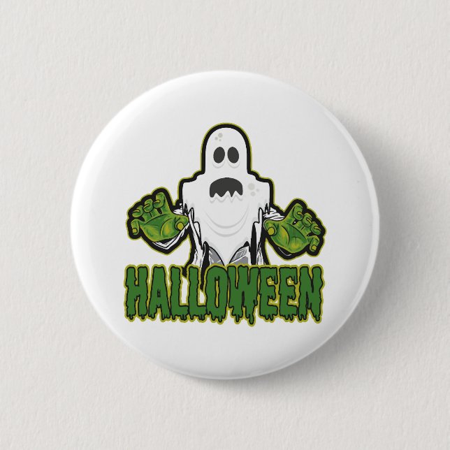 Ghost Halloween  Button (Front)