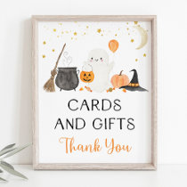 Ghost Halloween Cards & Gifts Party Sign