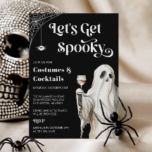 Ghost Halloween Cocktail Party Invitation