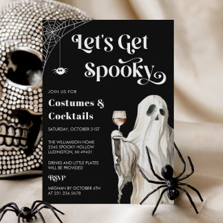 Ghost Halloween Cocktail Party Invitation