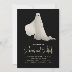 Ghost Halloween Cocktails Party Invitation