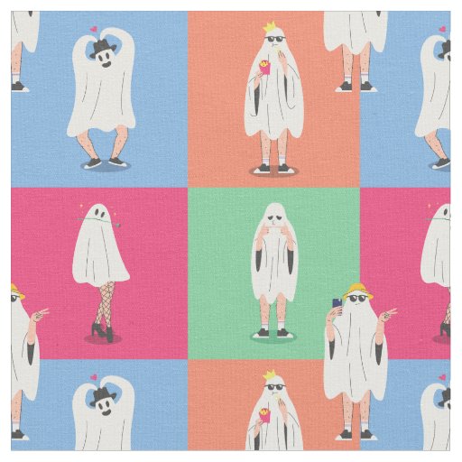 ghost halloween colorblock ghouls funny fabric
