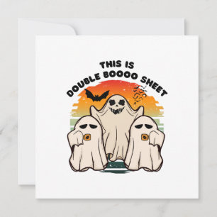 Ghost Halloween Costume Funny Boo Invitation