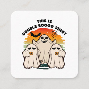 Ghost Halloween Costume Funny Boo Square Business Card