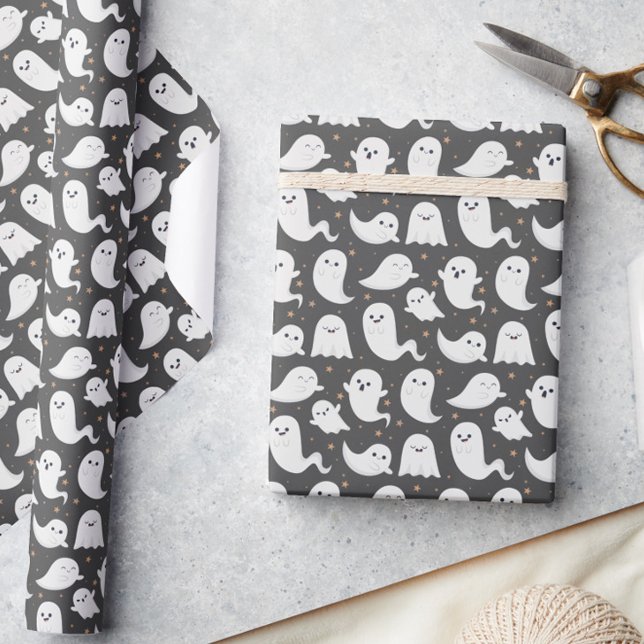 Ghost Halloween Dark Spooky Wrapping Paper (Creator Uploaded)