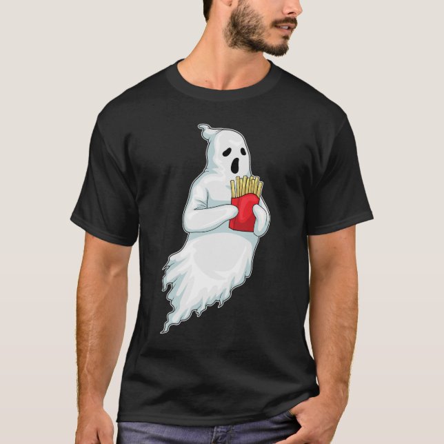 Ghost Halloween French fries T-Shirt (Front)