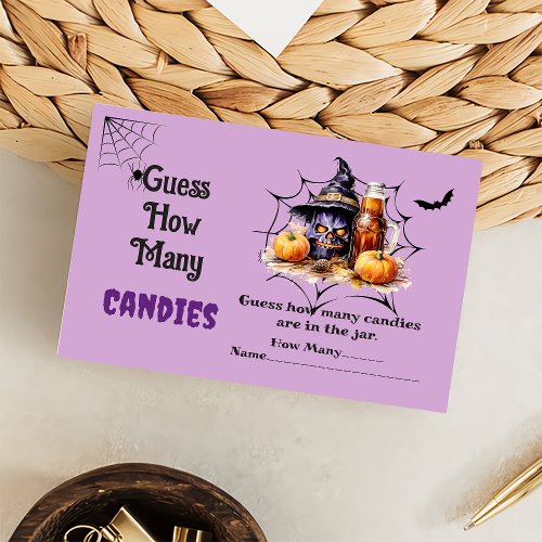 Ghost Halloween Guess How Many Candies Game Enclosure Card