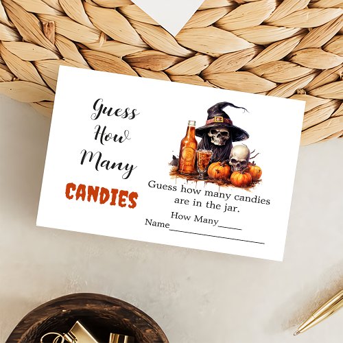 Ghost Halloween Guess How Many Candies Game Enclosure Card