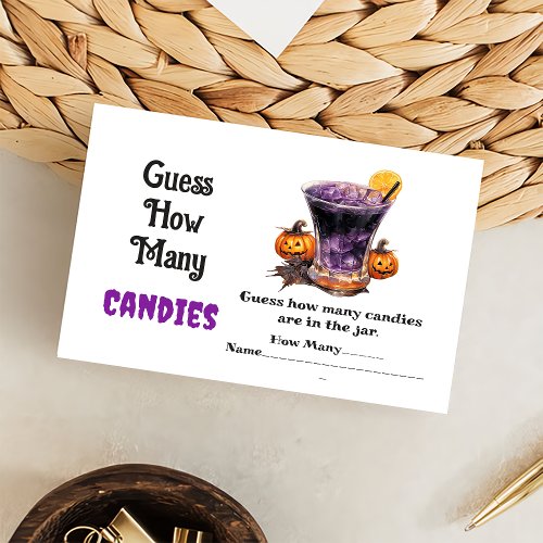 Ghost Halloween Guess How Many Candies Game Enclosure Card