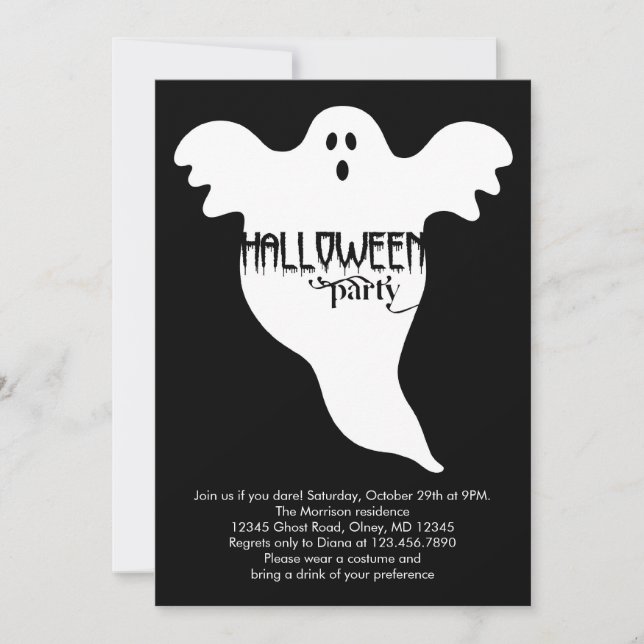 Ghost Halloween Invitation (Front)
