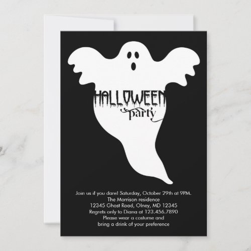 Ghost Halloween Invitation
