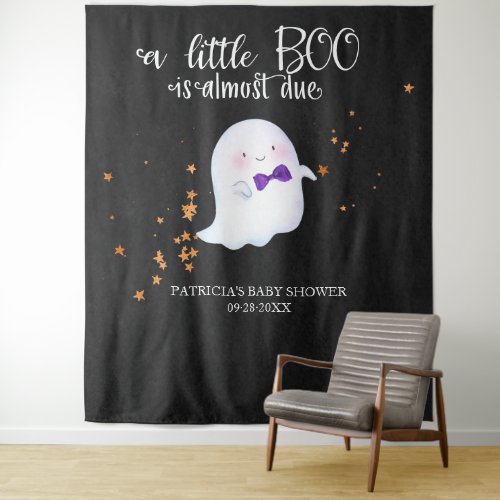 Ghost Halloween Little Boo Baby Shower Backdrop