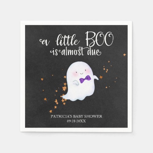 Ghost Halloween Little Boo Boy Baby Shower Napkins