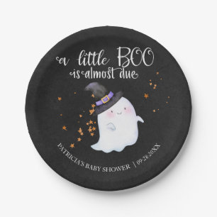 Ghost Halloween Little Boo Girl Baby Shower Paper Plates