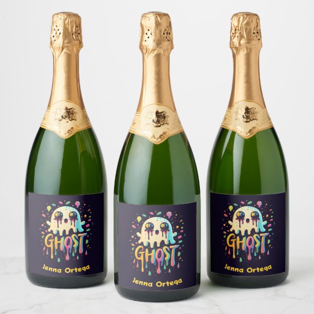 Ghost Halloween - Mummy Mayhem Sparkling Wine Label (Bottles)