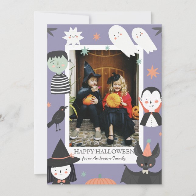 Ghost Halloween My first Boo baby  Holiday Card (Front)