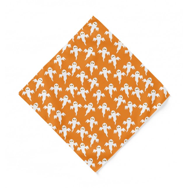 Ghost Halloween Orange Bandana (Front)