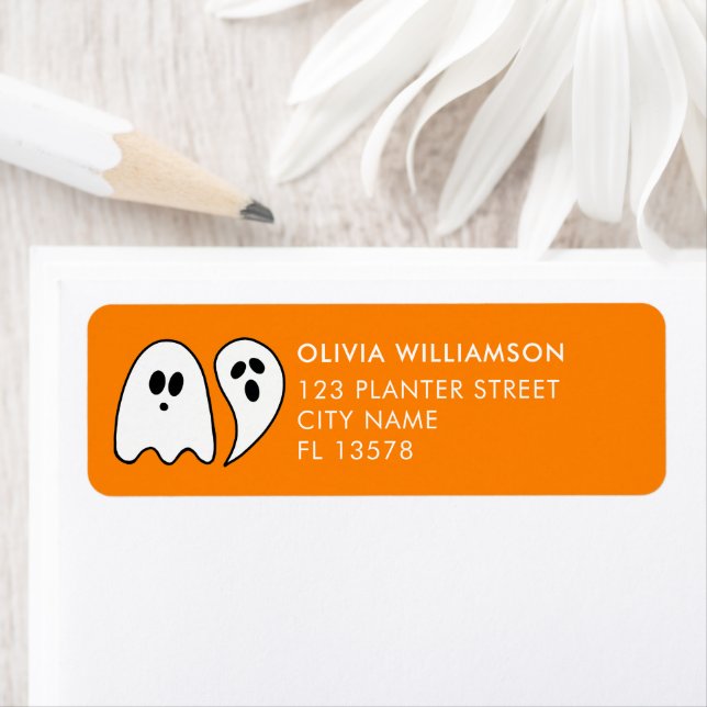 Ghost Halloween orange Label (Insitu)