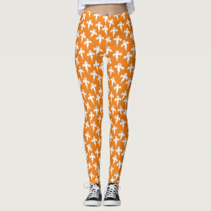 Ghost Halloween Orange Leggings